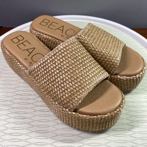 BEACH by Matisse Women's Maui Platform Slide Clog Tan Sz.10M NWOB